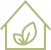 Icon Haus mit Blättern