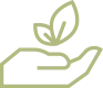 Icon Hand mit Blättern